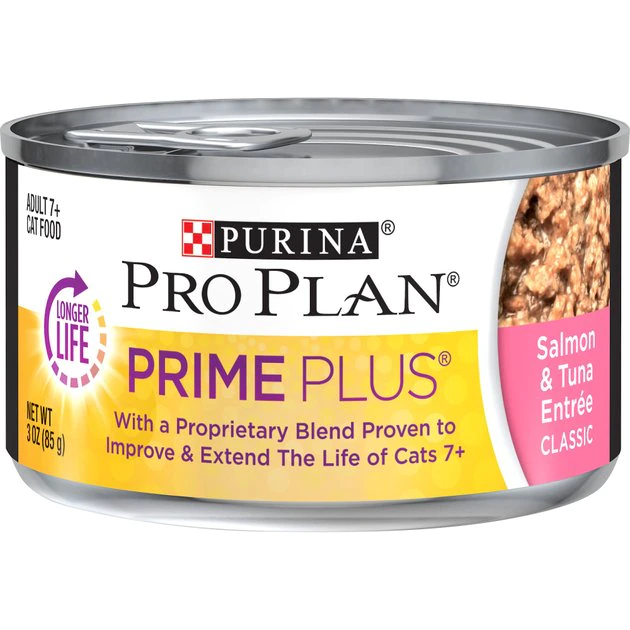 Purina Pro Plan Prime Plus Adult 7+ Salmon & Tuna Entree Classic Canned Cat Food 1 Purina Pro Plan Prime Plus Adult 7+ Salmon & Tuna Entree Classic Canned Cat Food