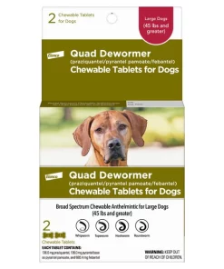 Elanco Quad Dewormer for Hookworms, Roundworms, Tapeworms & Whipworms for Large Breed Dogs
