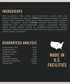Purina Pro Plan Focus Adult Classic Urinary Tract Health Formula Turkey & Giblets Entree Canned Cat Food 12 Purina Pro Plan Focus Adult Classic Urinary Tract Health Formula Turkey & Giblets Entree Canned Cat Food -Elanco Sales 127621 PT4. SY630 V1634247856