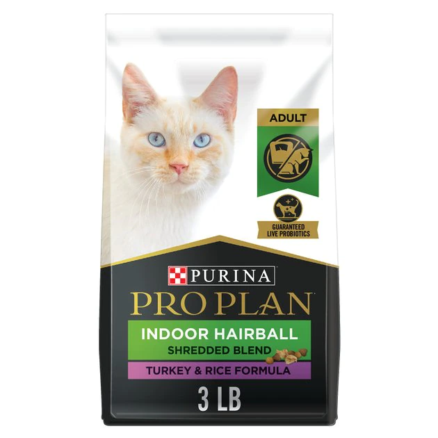 Purina Pro Plan Indoor Hairball Management Shredded Blend Turkey & Rice Formula Dry Cat Food 1 Purina Pro Plan Indoor Hairball Management Shredded Blend Turkey & Rice Formula Dry Cat Food