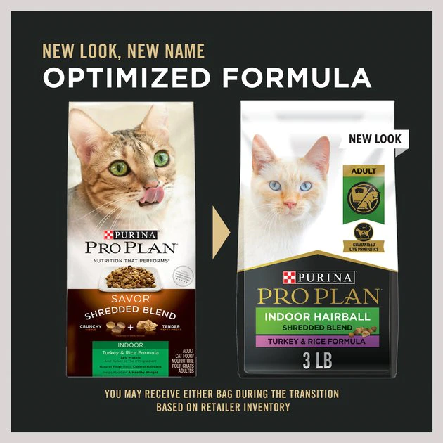 Purina Pro Plan Indoor Hairball Management Shredded Blend Turkey & Rice Formula Dry Cat Food 2 Purina Pro Plan Indoor Hairball Management Shredded Blend Turkey & Rice Formula Dry Cat Food - Image 2