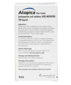 Atopica (Cyclosporine) Oral Solution for Cats -Elanco Sales 146105 PT2. SY630 V1525361937