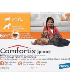 Comfortis Chewable Tablet for Dogs, 10.1-20 lbs, & Cats, 6.1-12 lbs, (Orange Box)
