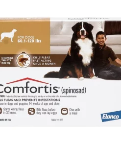 Comfortis Chewable Tablet for Dogs, 60.1-120 lbs, (Brown Box)