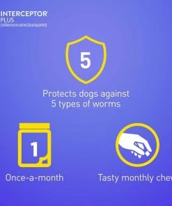 Interceptor Plus Chew for Dogs, 25.1-50 lbs, (Yellow Box) -Elanco Sales 146140 PT6. SY630 V1578430448