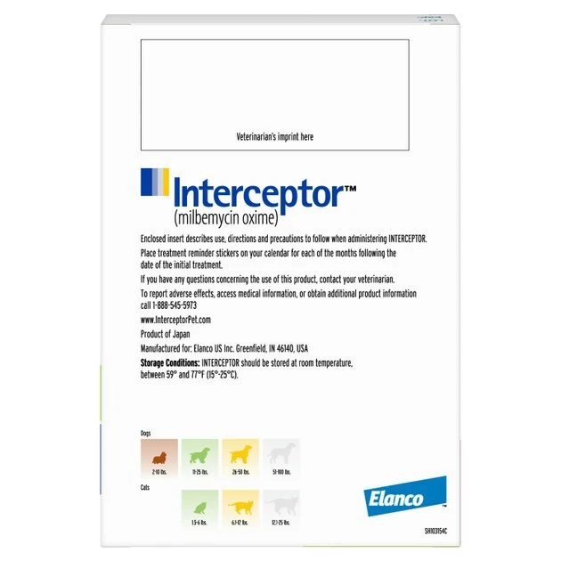 Interceptor Chewable Tablet for Dogs, 11-25 lbs, & Cats, 1.5-6 lbs, (Green Box) 2 Interceptor Chewable Tablet for Dogs, 11-25 lbs, & Cats, 1.5-6 lbs, (Green Box) - Image 2