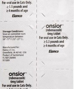 Onsior Tablets for Cats -Elanco Sales 146154 PT3. SY630 V1605664916