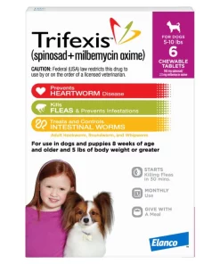 Trifexis Chewable Tablet for Dogs, 5-10 lbs, (Magenta Box)