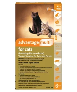 Advantage Multi Topical Solution for Cats, 5.1-9 lbs, & Ferrets, (Orange Box)