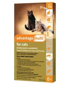 Advantage Multi Topical Solution for Cats, 5.1-9 lbs, & Ferrets, (Orange Box) -Elanco Sales 146310 PT3. SY630 V1649337103
