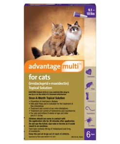 Advantage Multi Topical Solution for Cats, 9.1-18 lbs, (Purple Box)