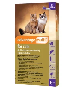 Advantage Multi Topical Solution for Cats, 9.1-18 lbs, (Purple Box) 10 Advantage Multi Topical Solution for Cats, 9.1-18 lbs, (Purple Box) -Elanco Sales 146312 PT3. SY630 V1648232499