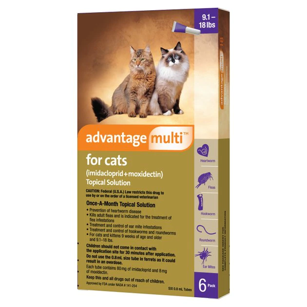 Advantage Multi Topical Solution for Cats, 9.1-18 lbs, (Purple Box) 4 Advantage Multi Topical Solution for Cats, 9.1-18 lbs, (Purple Box) - Image 4