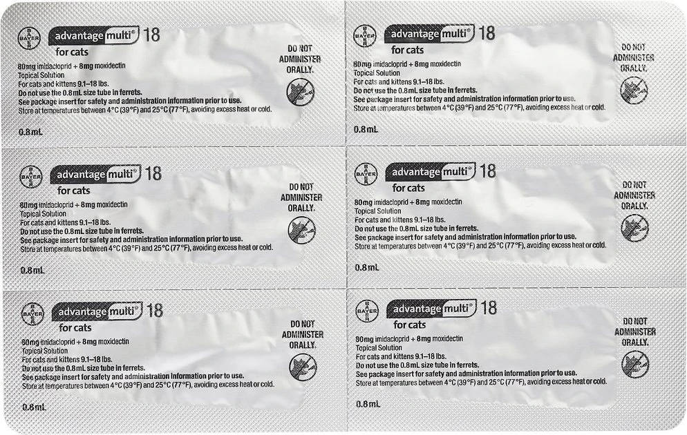 Advantage Multi Topical Solution for Cats, 9.1-18 lbs, (Purple Box) 6 Advantage Multi Topical Solution for Cats, 9.1-18 lbs, (Purple Box) - Image 6
