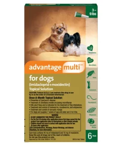 Advantage Multi Topical Solution for Dogs, 3-9 lbs, (Green Box)