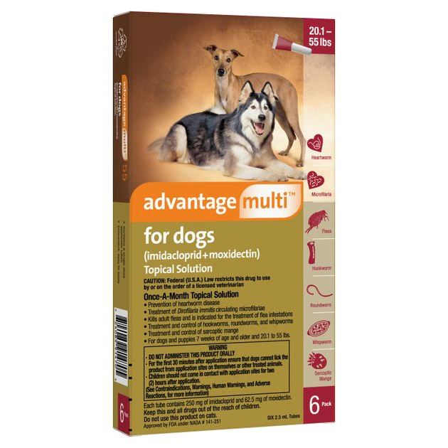 Advantage Multi Topical Solution for Dogs, 20.1-55 lbs, (Red Box) 3 Advantage Multi Topical Solution for Dogs, 20.1-55 lbs, (Red Box) - Image 3
