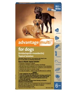 Advantage Multi Topical Solution for Dogs, 55.1-88 lbs, (Blue Box)