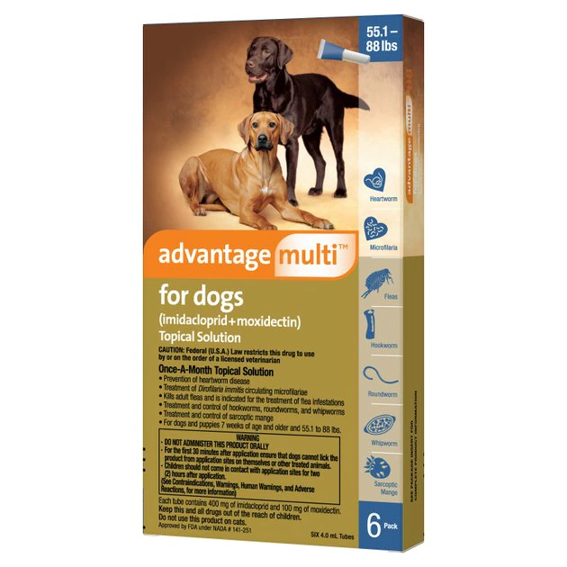 Advantage Multi Topical Solution for Dogs, 55.1-88 lbs, (Blue Box) 4 Advantage Multi Topical Solution for Dogs, 55.1-88 lbs, (Blue Box) - Image 4