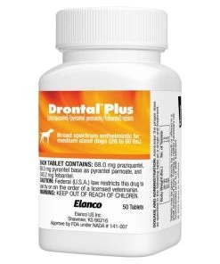 Drontal Plus Tablet for Medium Dogs, 26-60 lbs -Elanco Sales 146342 PT2. SY630 V1647034002