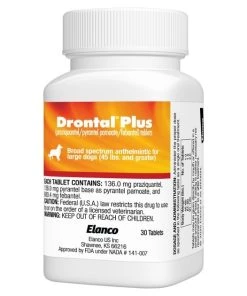 Drontal Plus Tablet for Large Dogs, over 45 lbs -Elanco Sales 146344 PT2. SY630 V1635874590
