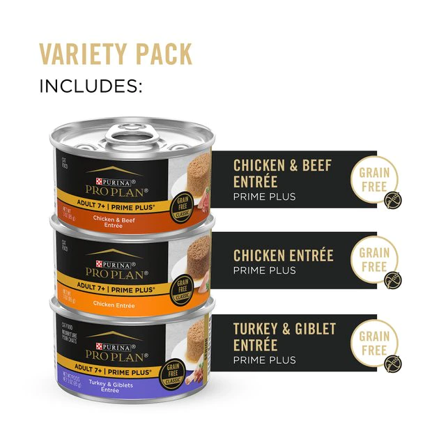 Purina Pro Plan Senior Adult 7+ Poultry & Beef Favorites Pate Variety Pack Canned Cat Food 2 Purina Pro Plan Senior Adult 7+ Poultry & Beef Favorites Pate Variety Pack Canned Cat Food - Image 2