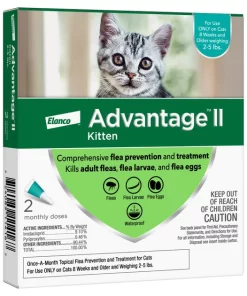 Advantage II Flea Spot Treatment for Cats, 2-5 lbs -Elanco Sales 150600 PT2. SY630 V1648482518