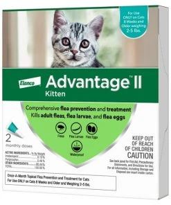 Advantage II Flea Spot Treatment for Cats, 2-5 lbs -Elanco Sales 150600 PT3. SY630 V1648482459