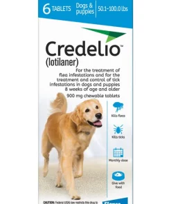Credelio Chewable Tablet for Dogs, 50.1-100 lbs, (Blue Box)