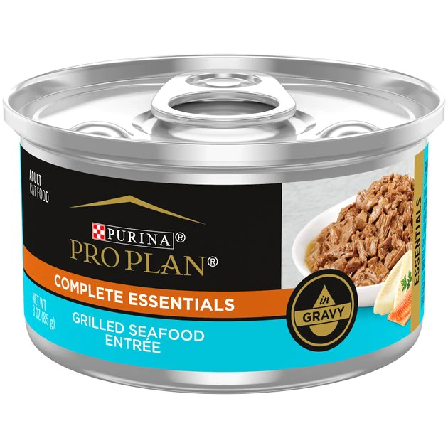 Purina Pro Plan Grilled Seafood Entree in Gravy Canned Cat Food, 3-oz can, case of 24 1 Purina Pro Plan Grilled Seafood Entree in Gravy Canned Cat Food, 3-oz can, case of 24