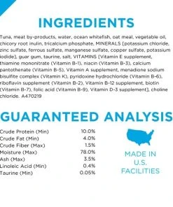 Purina Pro Plan Focus Sensitive Skin & Stomach Tuna & Oat Meal Entree Canned Cat Food, 3-oz can, case of 24 -Elanco Sales 223356 PT7. SY630 V1583244487
