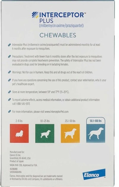 Interceptor Plus||Credelio Interceptor Plus for Dogs, 6 Chews (6-mos. supply) & Credelio for Dogs, 6 Chewable Tablets (6-mos. supply) 3 Interceptor Plus||Credelio Interceptor Plus for Dogs, 6 Chews (6-mos. supply) & Credelio for Dogs, 6 Chewable Tablets (6-mos. supply) - Image 3