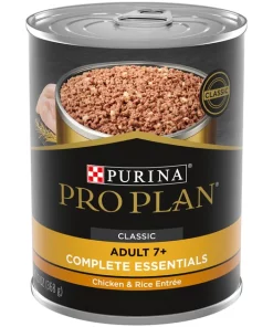 Purina Pro Plan Adult 7+ Complete Essentials Chicken & Rice Entree Wet Dog Food, 13-oz can, case of 12