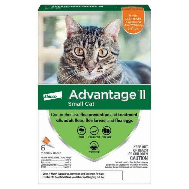 Advantage II||Elanco Advantage II Flea Spot Treatment, 5-9 lbs + Elanco Tapeworm Cat De-Wormer 2 Advantage II||Elanco Advantage II Flea Spot Treatment, 5-9 lbs + Elanco Tapeworm Cat De-Wormer - Image 2