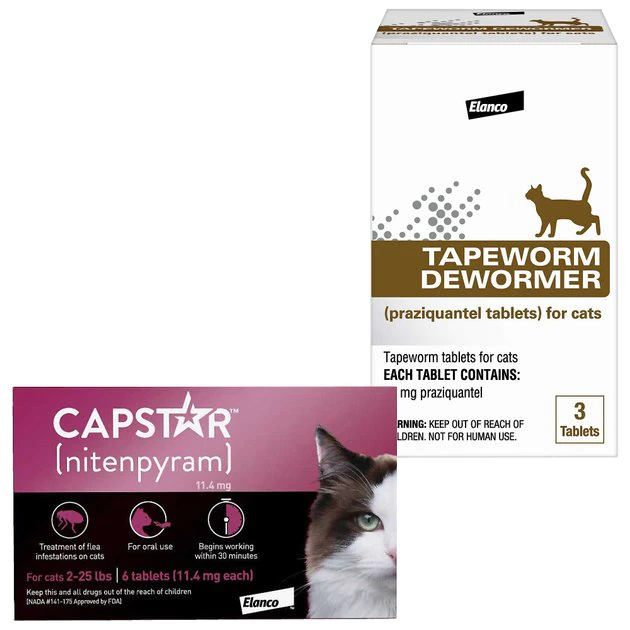 Capstar||Elanco Capstar Flea Oral Treatment, 2-25 lbs + Elanco Tapeworm Cat De-Wormer 1 Capstar||Elanco Capstar Flea Oral Treatment, 2-25 lbs + Elanco Tapeworm Cat De-Wormer