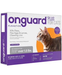 Capstar||Onguard Plus Capstar Flea Oral Treatment, 2-25 lbs + Onguard Plus Flea & Tick Spot Treatment for Cats, over 1.5-lbs, 6 Doses (6-mos supply) -Elanco Sales 292808 PT5. SY630 V1619992956