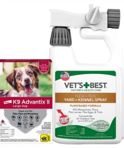 K9 Advantix II||Vet's Best K9 Advantix II Flea & Tick Spot Treatment, 21-55 lbs + Vet's Best Flea + Tick Yard & Kennel Spray for Dogs