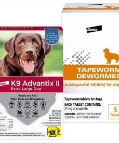 K9 Advantix II||Elanco K9 Advantix II Flea & Tick Spot Treatment, over 55-lbs + Elanco Tapeworm Dog De-Wormer