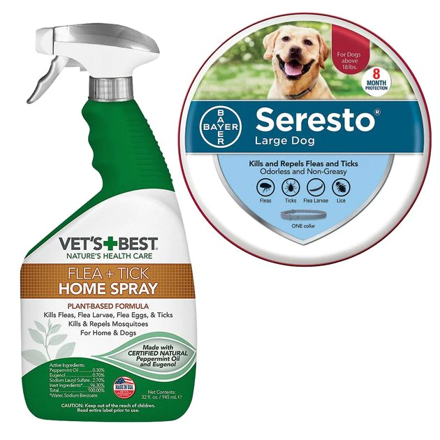 Vet's Best||Seresto Vet's Best Flea + Tick Home Spray + Seresto Flea & Tick Collar for Dogs, over 18-lbs 1 Vet's Best||Seresto Vet's Best Flea + Tick Home Spray + Seresto Flea & Tick Collar for Dogs, over 18-lbs