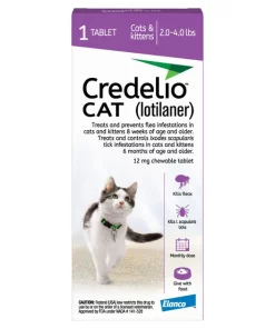 Credelio Chewable Tablets for Cats, 2-4 lbs, (Purple Box)