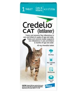 Credelio Chewable Tablets for Cats, 4.1-17 lbs, (Teal Box)