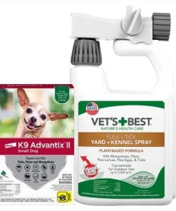 K9 Advantix II||Vet's Best K9 Advantix II Flea & Tick Spot Treatment for Dogs, 4-10 lbs, 6 Doses (6-mos. supply) + Vet's Best Flea + Tick Yard & Kennel Spray for Dogs, 32-oz bottle