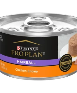 Purina Pro Plan Hairball Control Chicken Entrée Pate Wet Cat Food, 3-oz can, case of 24