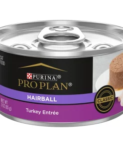 Purina Pro Plan Hairball Control Turkey Entree Pate Wet Cat Food, 3-oz can, case of 24