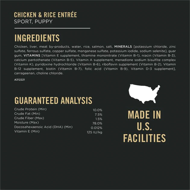 Purina Pro Plan Sport Puppy High Protein Chicken & Rice Wet Dog Food, 13-oz can, case of 12 5 Purina Pro Plan Sport Puppy High Protein Chicken & Rice Wet Dog Food, 13-oz can, case of 12 - Image 5