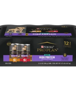 Purina Pro Plan Sport Development Puppy High Protein Beef & Rice Entrée & Chicken & Rice Entrée Variety Pack Wet Dog Food, 13-oz can, case of 12