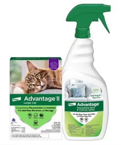 Advantage II Flea Spot Treatment for Cats, over 9 lbs + Household Spot & Crevice Spray