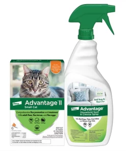 Advantage II Flea Spot Treatment for Cats, 5-9 lbs, & Ferrets + Household Spot & Crevice Spray
