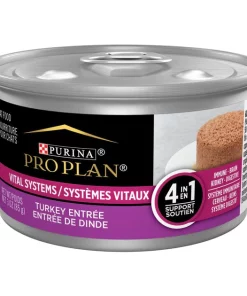 Purina Pro Plan Vital Systems 4-in-1 Turkey Pate Wet Cat Food, 3-oz can, case of 24