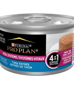 Purina Pro Plan Vital Systems 4-in-1 Support Tuna Entrée Pate Wet Cat Food, 3-oz can, case of 24