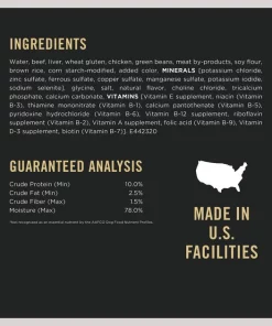 Purina Pro Plan Savor Adult Seared Beef, Green Beans & Brown Rice Entree in Gravy Canned Dog Food -Elanco Sales 67585 PT4. SY630 V1634252229